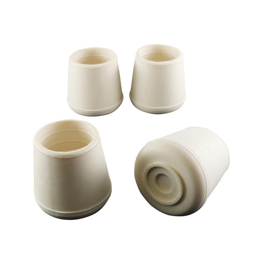 Surface Gard 29mm White Round Rubber Chair Tips 4 Pack - Floor Protection - Auzzistore