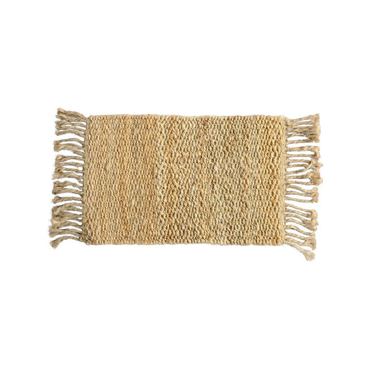 Jute Indoor Mat - 40 x 60cm - Durable Natural Fibres - Stylish Frilled Edges - Auzzistore