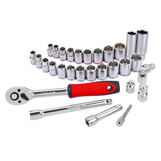 Trojan 30 Piece 3/8" Socket Tin Set - Metric & Imperial Sockets - Durable – view 2 - Auzzistore