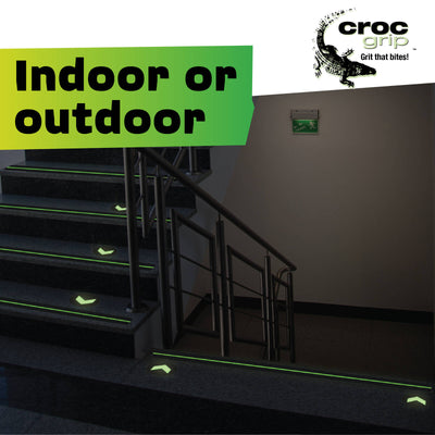 Croc Grip Glow-in-the-Dark Anti-Slip Grit Strips 300mm x 18mm 9 Pack