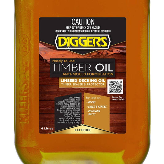 Diggers Anti Mould Timber Oil 4L Linseed Oil Natural Protection - Auzzistore