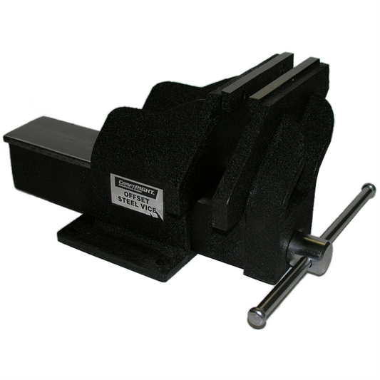Craftright 150mm Offset Steel Vice - Heavy-Duty Clamping - Black