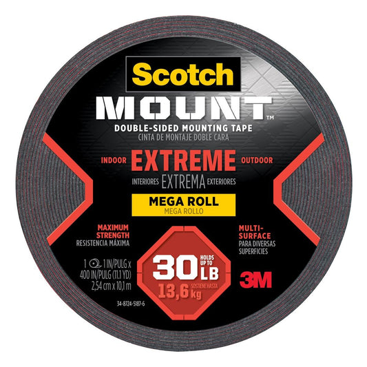 Scotch Mount Extreme Double Sided Mounting Tape 2 54cm x 10 1m