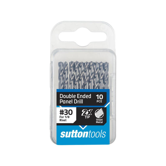 Sutton Tools No 30 Double Ended Panel Drill Bit 10 Pack Steel 135˚ Point - Auzzistore