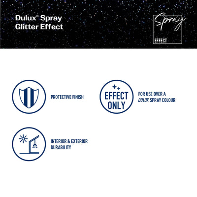 Dulux 300g Multi Glitter Effects Spray Paint - 0.3L - Fast Drying - Self-Priming