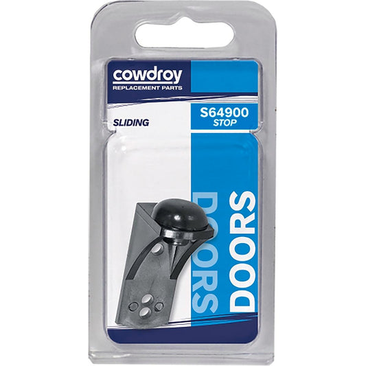 Cowdroy Black Sliding Track Door Stop - 60mm Nylon - Wall Protection - Auzzistore