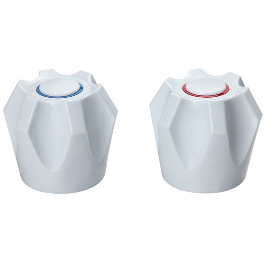 Shaw & Mason White PVC Six Point Style Handles Pair Durable Ergonomic Upgrade - Auzzistore