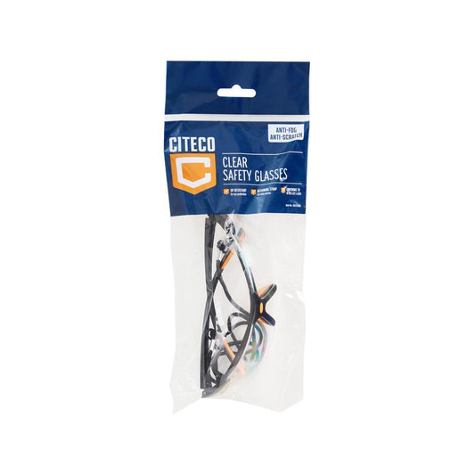 Citeco Safety Glasses Clear Anti Fog Anti Scratch - 1 Pair - 200mm x 80mm - Auzzistore