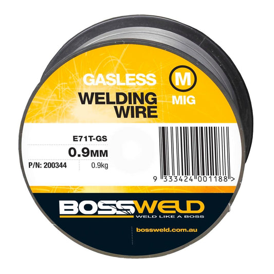 Bossweld Gasless MIG Wire - 0.9mm x 0.9kg - Flux Cored - Thin Steel - Auzzistore