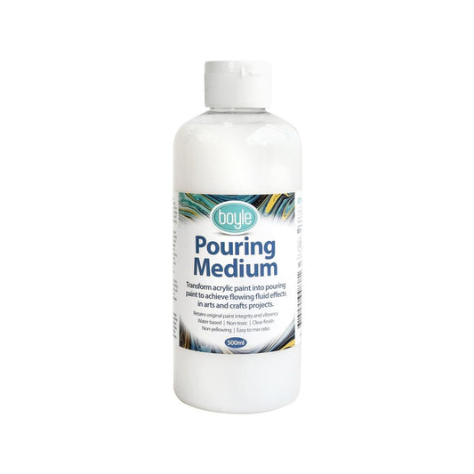 Boyle 500ml Pouring Medium - Clear - Water-Based - Non-Toxic - Fluid Effects