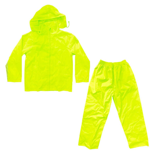 Craftright Yellow Rain Jacket Pants Set - 5000mm Waterproof - L - Yellow - Lightweight & Compact