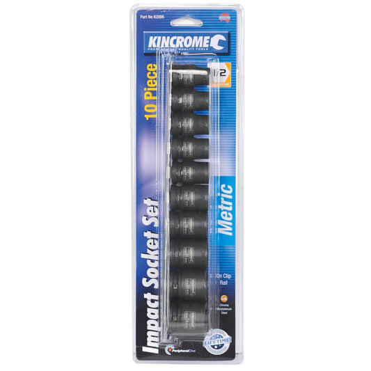 Kincrome 10 Piece Impact Socket Set - Chrome Molybdenum Steel - Durable - Auzzistore