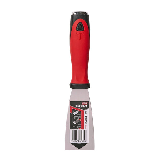 Trojan Paint Scraper - 50mm - Stainless Steel - Soft Grip Handle