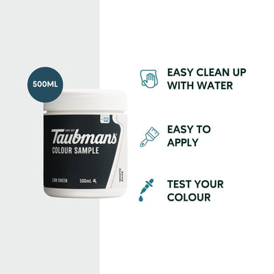 Taubmans 500ml White Sample Pot - Water-Based Acrylic - Easy Application