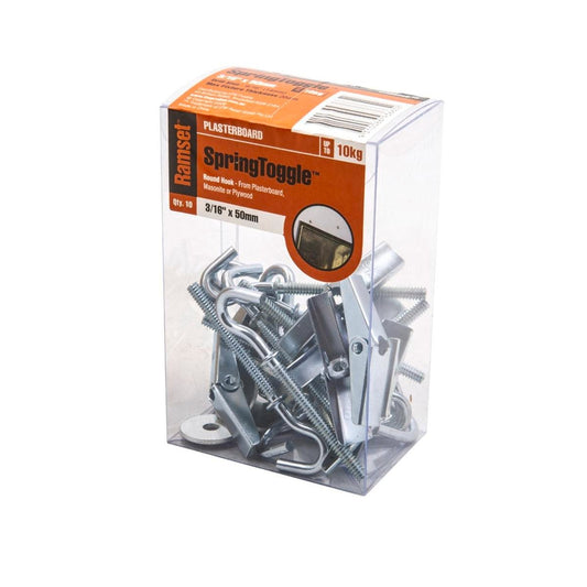 Ramset Spring Toggle 3 16 x 50mm Zinc Plated Steel Pack of 10 - Auzzistore