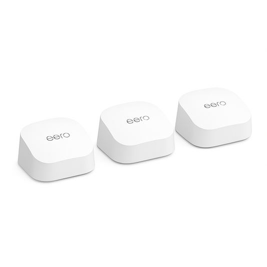 Amazon Eero 6 Dual Band Mesh Wi-Fi 6 Router 3 Pack - 900 Mbps - White - 420m² Coverage