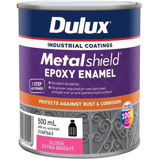 Dulux Metalshield Epoxy Enamel Gloss Paint 500ml Extra Bright Durable - Auzzistore