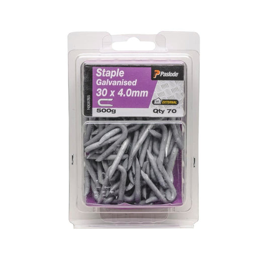 Paslode Staple Nails 30 x 4mm Galvanised Steel Durable 70 Pack - Auzzistore