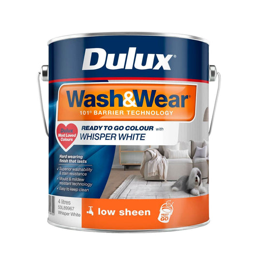 Dulux 4L Whisper White Low Sheen Interior Paint - Washable - 4L - Auzzistore