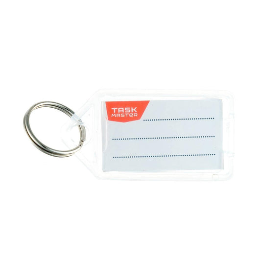 Taskmaster Clear Key Tags - 50 Pack - 56x29x6mm - Easy Labelling