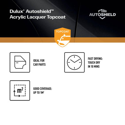 Dulux 340g White Gloss Autoshield Acrylic Lacquer Spray Paint - Fast Drying - Good Adhesion