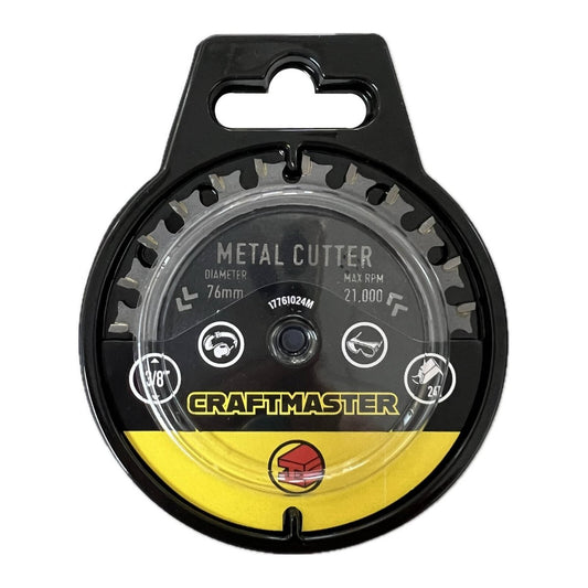 Craftmaster Metal Cutting Blade - 76mm x 24t - Tungsten Carbide Tipped - Fast Cutting Performance - Auzzistore