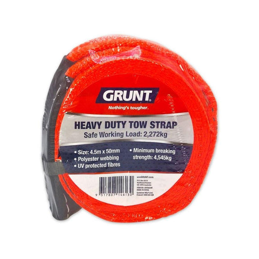 Grunt Heavy Duty Tow Strap 50mm x 4.5m Polyester UV Protected