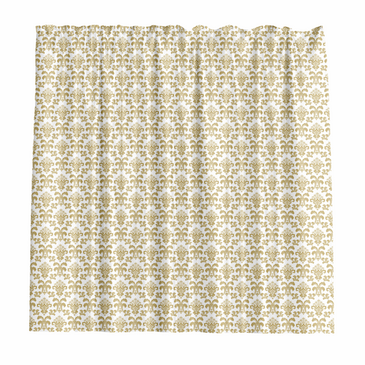 Barelli Shower Curtain - Fleur De Lis Gold Metallic - 180 x 180cm - Waterproof