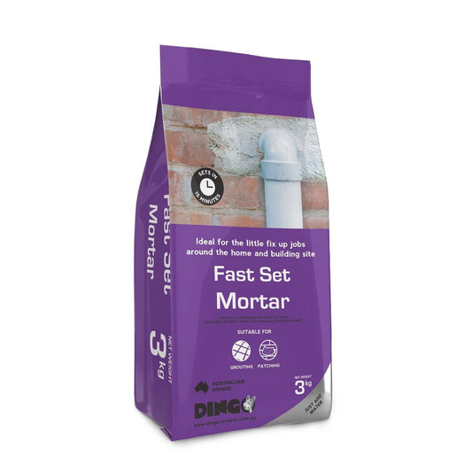 Dingo Fast Set Mortar 3kg - Quick Setting - Grey - For Masonry Repairs - Auzzistore