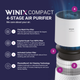 Winix Compact Air Purifier - 4 Stage Filtration - 59m² - White