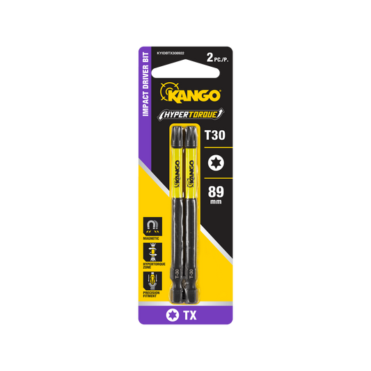 Kango Impact Driver Bit 2 Pack - TX30 - 89mm - High Torque - Magnetic Tip - Auzzistore
