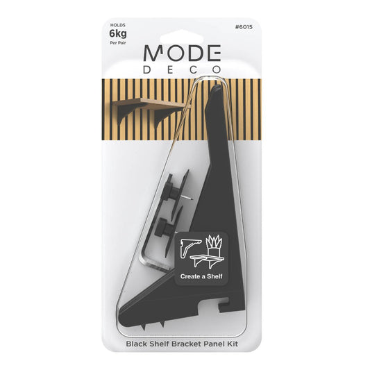 Mode Acoustic Panelling Shelf Brackets 2 Pack - 13mm x 90mm x 166mm - Black - Easy Installation - Auzzistore