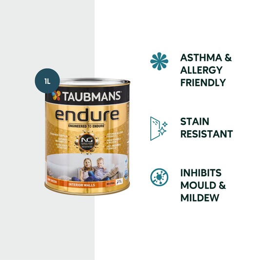 Taubmans 1L Neutral Low Sheen Endure Interior Walls Paint - Stain Resistant - Low Odour – view 2 - Auzzistore