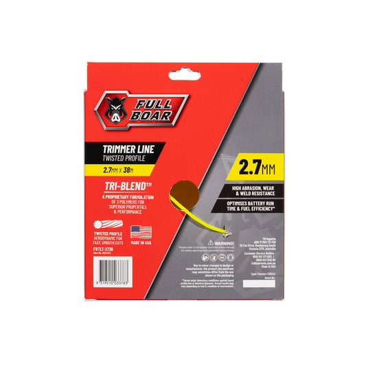 Full Boar Trimmer Line - 2.7mm x 38m - Twisted Profile - USA Made - High Abrasion Resistance – view 2 - Auzzistore