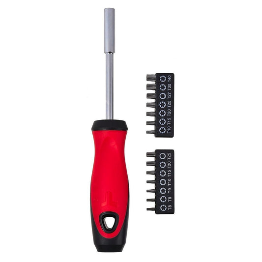 Trojan 15 Piece Torx Screwdriver Bit Set - 120mm x 40mm x 290mm - Red Black