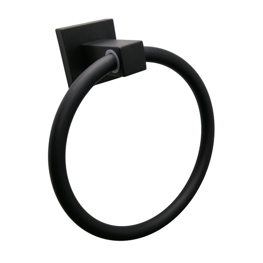 Barelli Piazza Single Towel Ring 165mm Matte Black