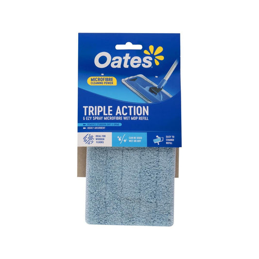 Oates Microfibre Wet Mop Refill - 140mm x 155mm - Microfibre - Machine Washable