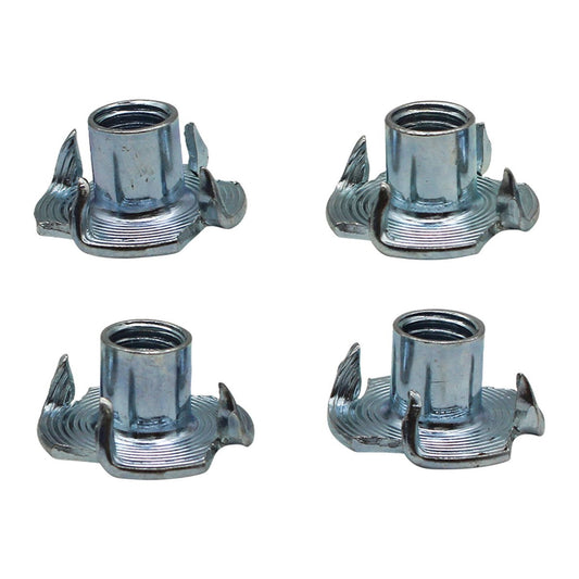 M6 Zinc Plated T Nuts - 4 Pack - 6mm - Durable Fastening Solution - Auzzistore