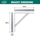 Carinya Straight Stayed Bracket 300mm White Steel 125kg Load Capacity