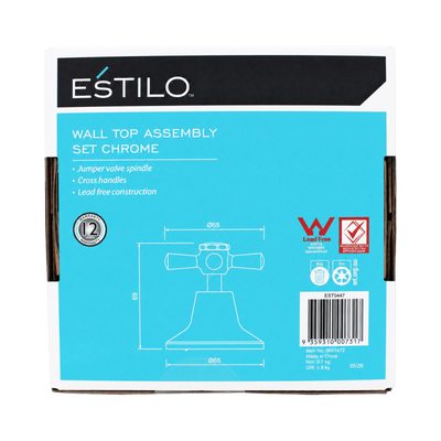 Estilo Chrome Jumper Valve Wall Top Assembly Set - 150mm x 245mm - Smooth Operation