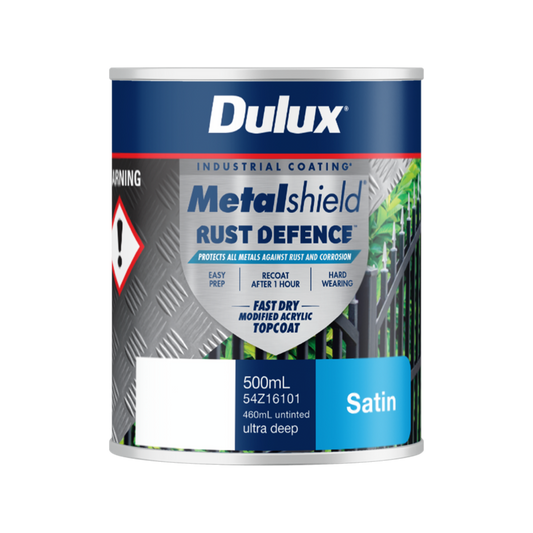 Dulux Metalshield Defence Satin 500ml - Ultra Deep Base - Rust Protection - Auzzistore