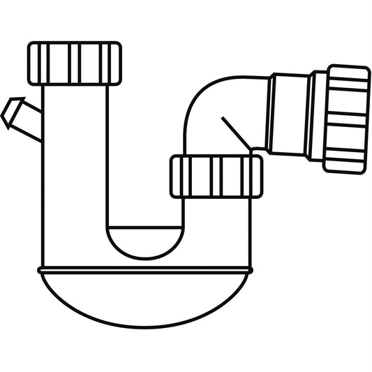 Caroma P Trap - 50mm - White - Plastic - Watermark Approved – view 2