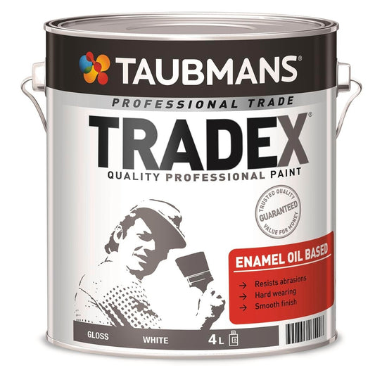 Taubmans Gloss Oil Based Enamel Paint 4L White Durable Finish