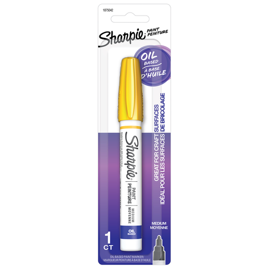 Sharpie Medium Yellow Paint Marker - 54mm x 193mm - Quick-Drying, Opaque Marks - Auzzistore