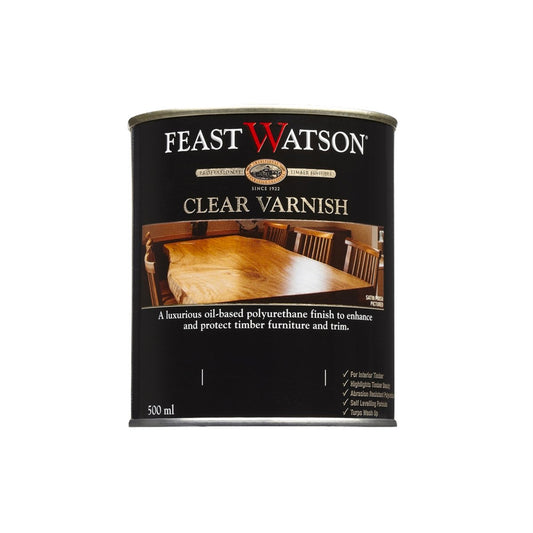 Feast Watson Clear Varnish - 500ml - Oil Based - Scratch Resistant - Auzzistore