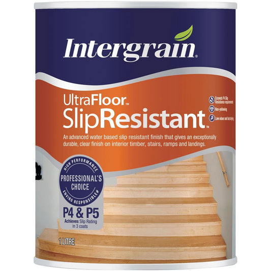 Intergrain Slip Resistant Ultrafloor - 1L - Clear - Water-Based - Fast-Drying - Auzzistore