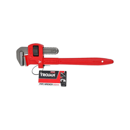 Trojan 350mm Pipe Wrench - Durable Drop Forged Steel - 48mm Capacity