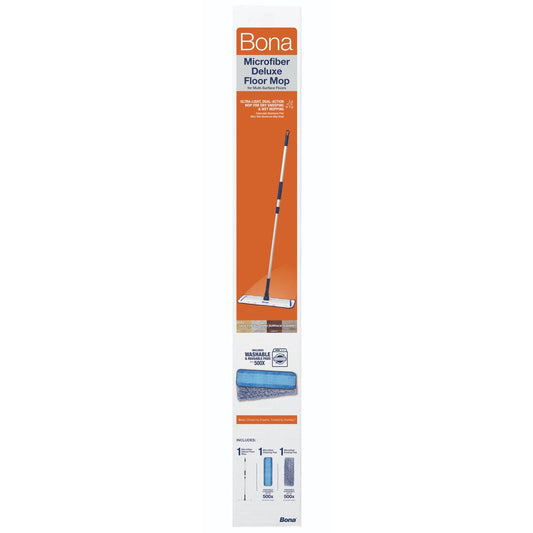 Bona Deluxe Microfibre Mop - 2 Pads - 1360mm - Lightweight & Washable