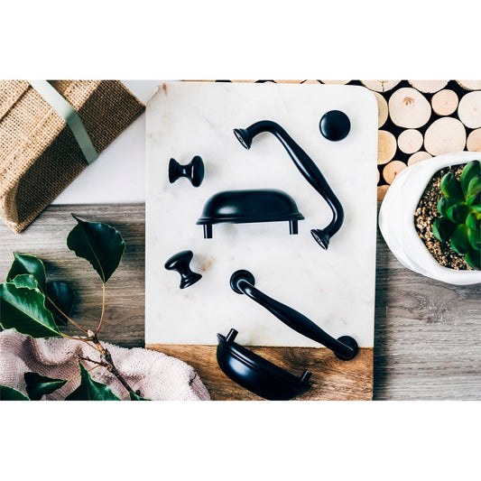 Lane 115mm Black Hampton Handle 4 Pack Matte Black Zinc Alloy Stylish – view 2