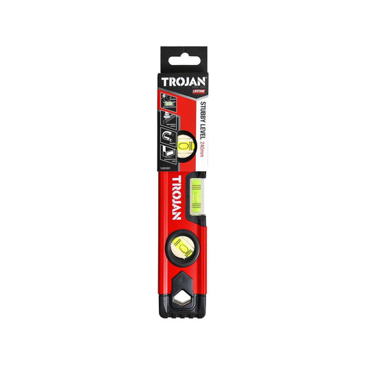 Trojan 240mm Magnetic Stubby Level - Compact Aluminium Tool - Accurate Measurements - Auzzistore